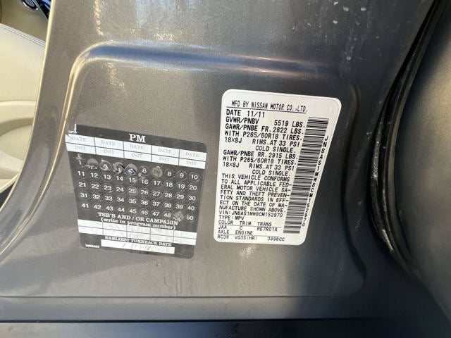 2012 INFINITI FX35 Base