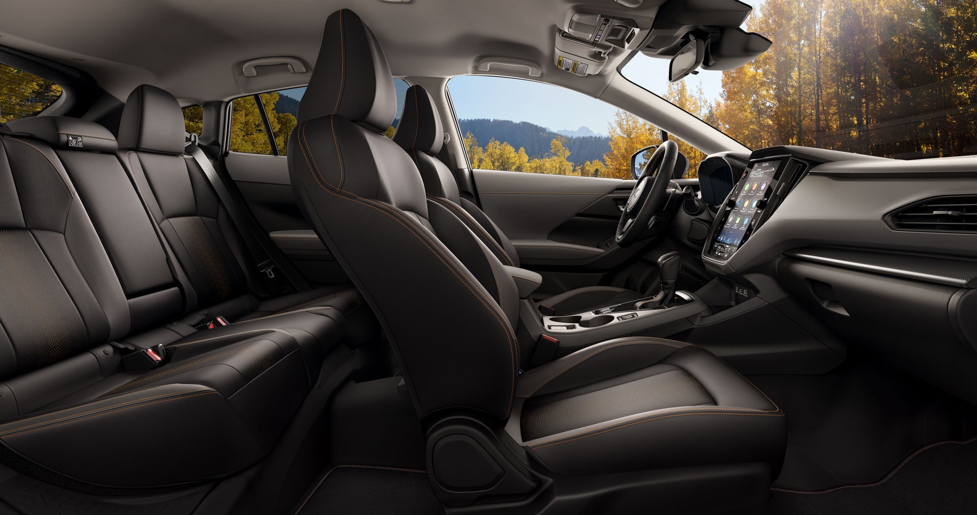 2027 Subaru Limited Shown in Black Leather w/Orange Stitch