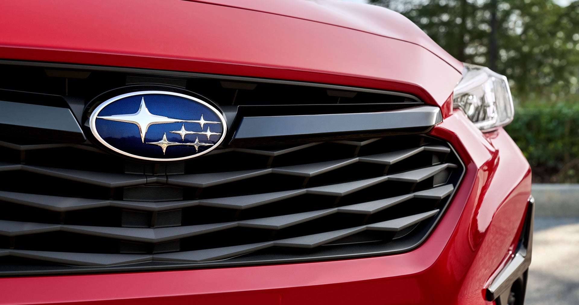 Subaru Impreza front grille close-up.