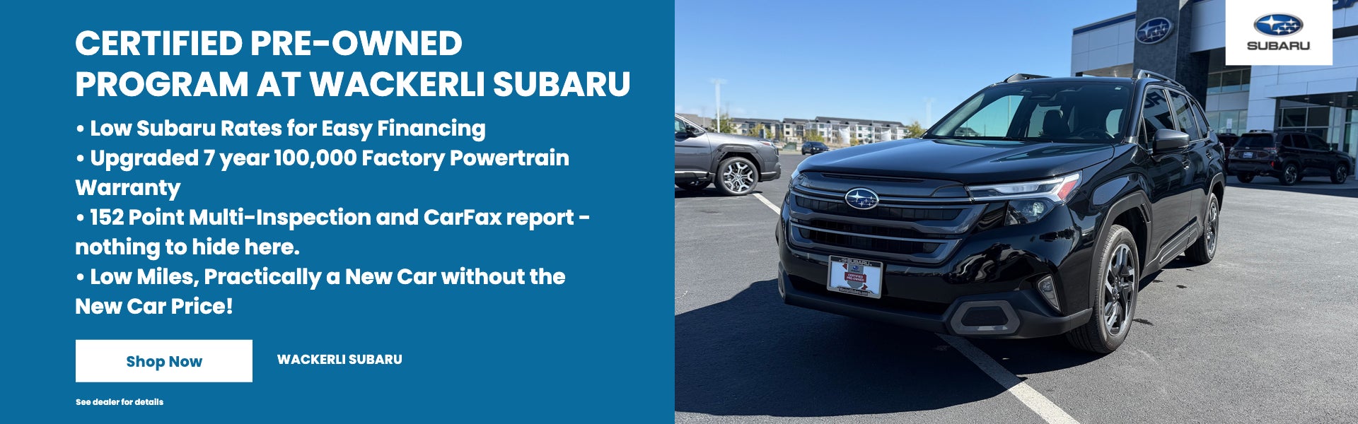 Certified Pre-Owned Program at Wackerli Subaru