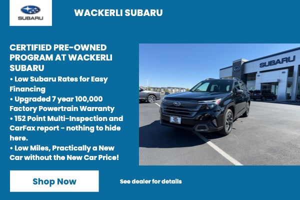 Certified Pre-Owned Program at Wackerli Subaru