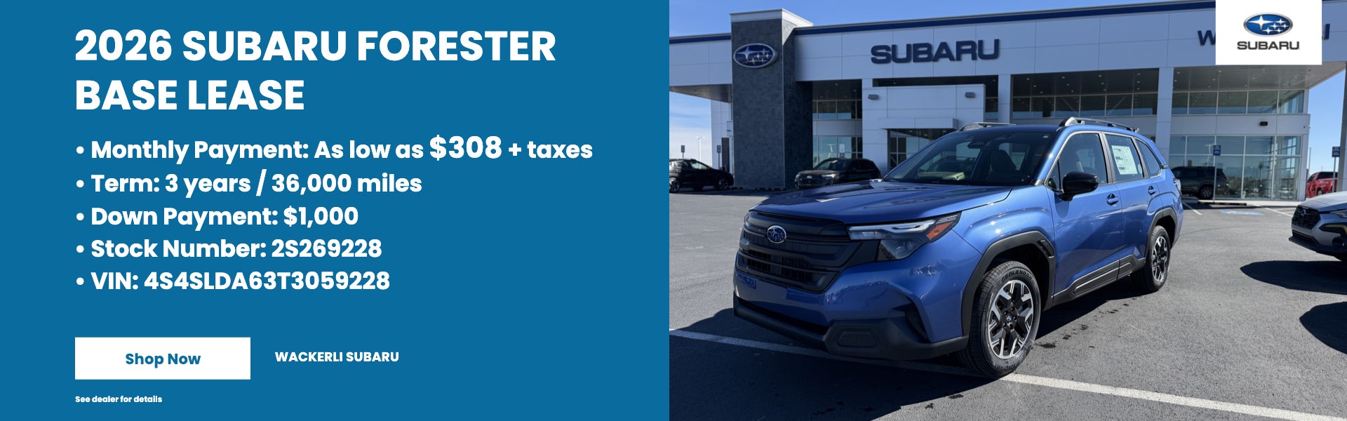 2026 Subaru Forester Base Lease