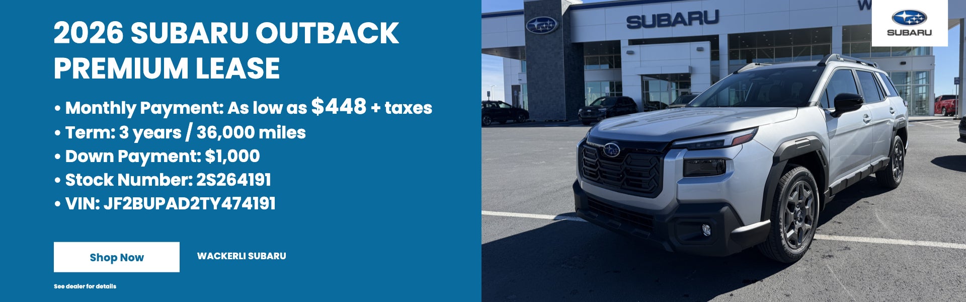 2026 Subaru Outback Premium Lease