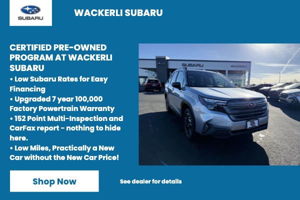 Certified Pre-Owned Program at Wackerli Subaru