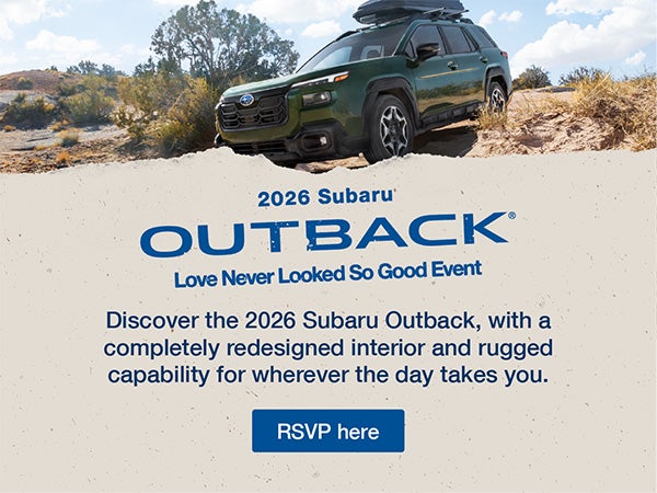 e Never Looked So Good. Subaru Outback driving on rugged ter
